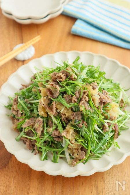 牛肉と水菜のおろしポン酢和え