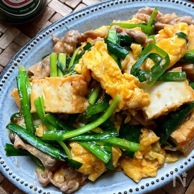 《丼にしても美味しい》とろーり♪豚こまニラ玉あんかけ