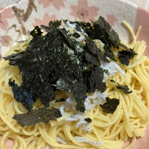 1155984の作ってみた!投稿(レンジで簡単！﻿しらすと海苔のパスタ﻿)