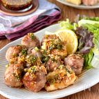 【豚こま団子と揚げ豆腐の香味だれ】節約がっつりおかず♪