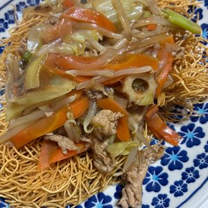 ふう隊長の作ってみた!投稿(【パリパリあんかけ焼きそば】お休みの日の家族ランチに♪)