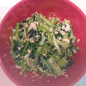 milkの作ってみた!投稿(小松菜とツナの無限サラダ【#茹でない#作り置き#ポリ袋】)