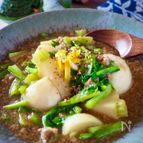 レンジで簡単！豚ひき肉とかぶのとろみ煮【調味料大さじ1】