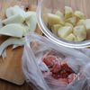 鮭とじゃがいものめんつゆマヨ炒めの工程1