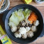 レモスコ肉団子と白菜の小鍋