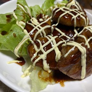 ぽちゃこの作ってみた!投稿(『蓮根の照りマヨ肉巻き』)