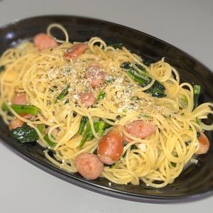 1146410の作ってみた!投稿(超簡単！ワンパンで！焦がしガーリックバター醤油コンソメパスタ)