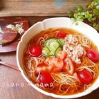 トマトの旨みたっぷり♪ツナトマトぶっかけそうめん♪