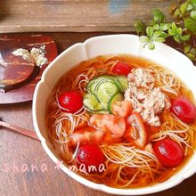 トマトの旨みたっぷり♪ツナトマトぶっかけそうめん♪