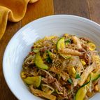 豆もやしとズッキーニとエリンギのチャプチェ