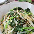 レンジで簡単！ほうれん草ともやしの塩昆布ナムル