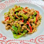 【豚肉とピーマンの炒め】手軽に美味しい！お肉がしっとり。