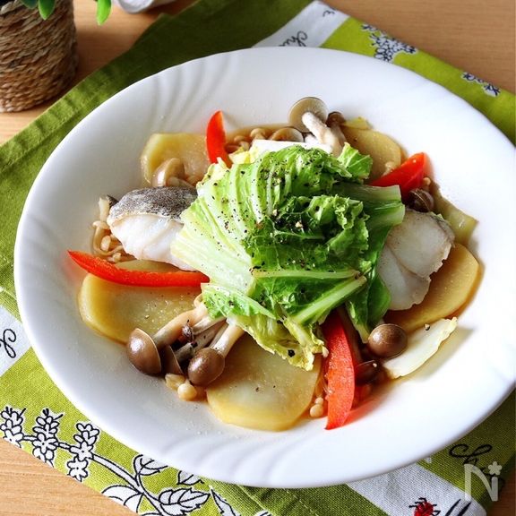 レンジで5分＊鱈と白菜のバター醤油蒸し