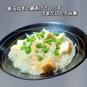 サトちゃんの作ってみた!投稿(【新玉ねぎと絹揚げのしらすうまだしとろみ煮】)