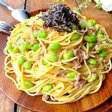 茹でたパスタにあえるだけ〜♪枝豆とツナの和風パスタ