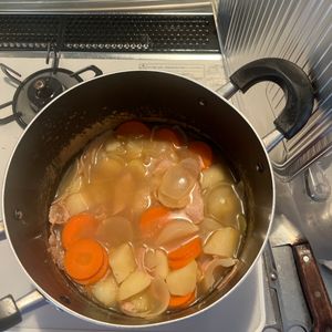青リンゴの作ってみた!投稿(厚切りベーコンとたっぷり野菜のポトフ)