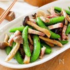 『スナップエンドウときのこの塩バター炒め』10分簡単☆