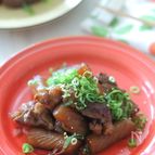 ねじりこんにゃくと牛肉の甘辛煮