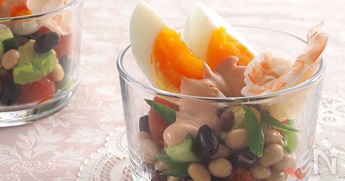 豆と卵のコブサラダ風サラダ By 玉田 悦子 レシピサイト Nadia ナディア プロの料理家のおいしいレシピ