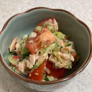 1420302の作ってみた!投稿(おつまみ小鉢【トマトきゅうりのツナねぎ塩レモン】)