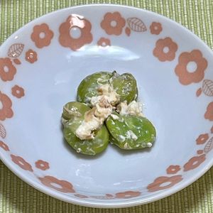 キャピタンの作ってみた!投稿(そら豆のクリームチーズ和え)
