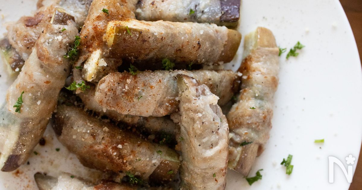 ナスとバジルの肉巻き【バジルが爽やか！ワインに合う】