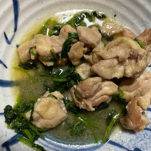 とも蔵の作ってみた!投稿(バリ旨《ほうれん草と鶏肉♡ねぎ塩炒め》)