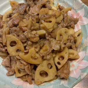 くだもの大好き🧡の作ってみた!投稿(常備菜＊豚肉と蓮根の味噌炒め)