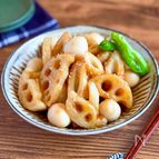 シャキうま♪【れんこんとちくわの甘辛照り煮】