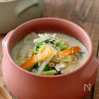 【豚挽き肉と野菜のまろやか豆乳スープ】野菜がすすむ！
