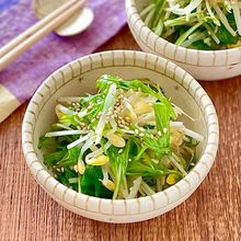 水菜と豆もやしの塩麹ナムル