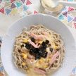 火を使わず作れる　冷たいコーンクリーム蕎麦