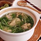 鶏肉×水菜で材料2つ！鶏塩スープ煮♡