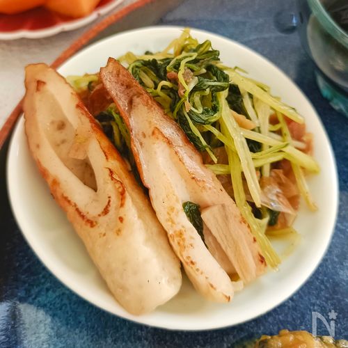10分♡水菜とちくわの甘辛おかか炒め【ご飯すすむ・作りおき】