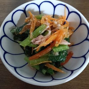 ぽぽペの作ってみた!投稿(レンチンで簡単◎コクうま♪【ほうれん草とツナのごま味噌和え】)