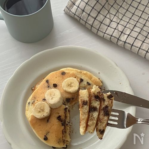 米粉のチョコバナナパンケーキ