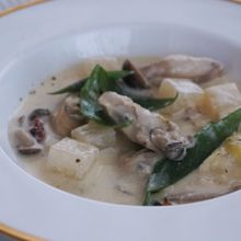 豆乳で作る大根たっぷりオイスターチャウダー