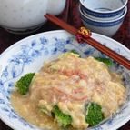 ブロッコリーの中華風かに玉あん