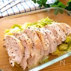 レンチンで簡単♪お肉柔らか♡鶏胸肉のレンチン蒸し