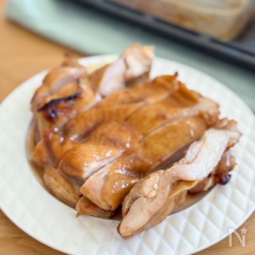 オーブンでしっとりジューシー♪鶏もも肉のローストチキン