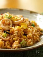 チリソース味のいか焼飯