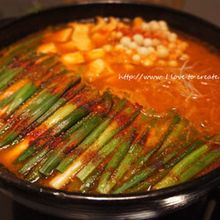 塊り肉ブリスケットと葱たっぷりの鍋