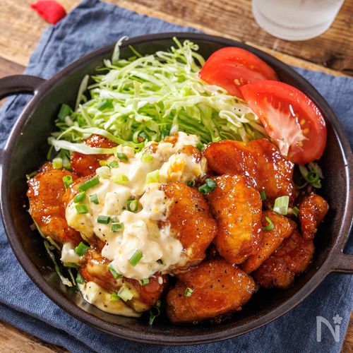 【おいしさ悶絶級♡】鶏むね肉の甘酢チキン!簡単タルタルがけ