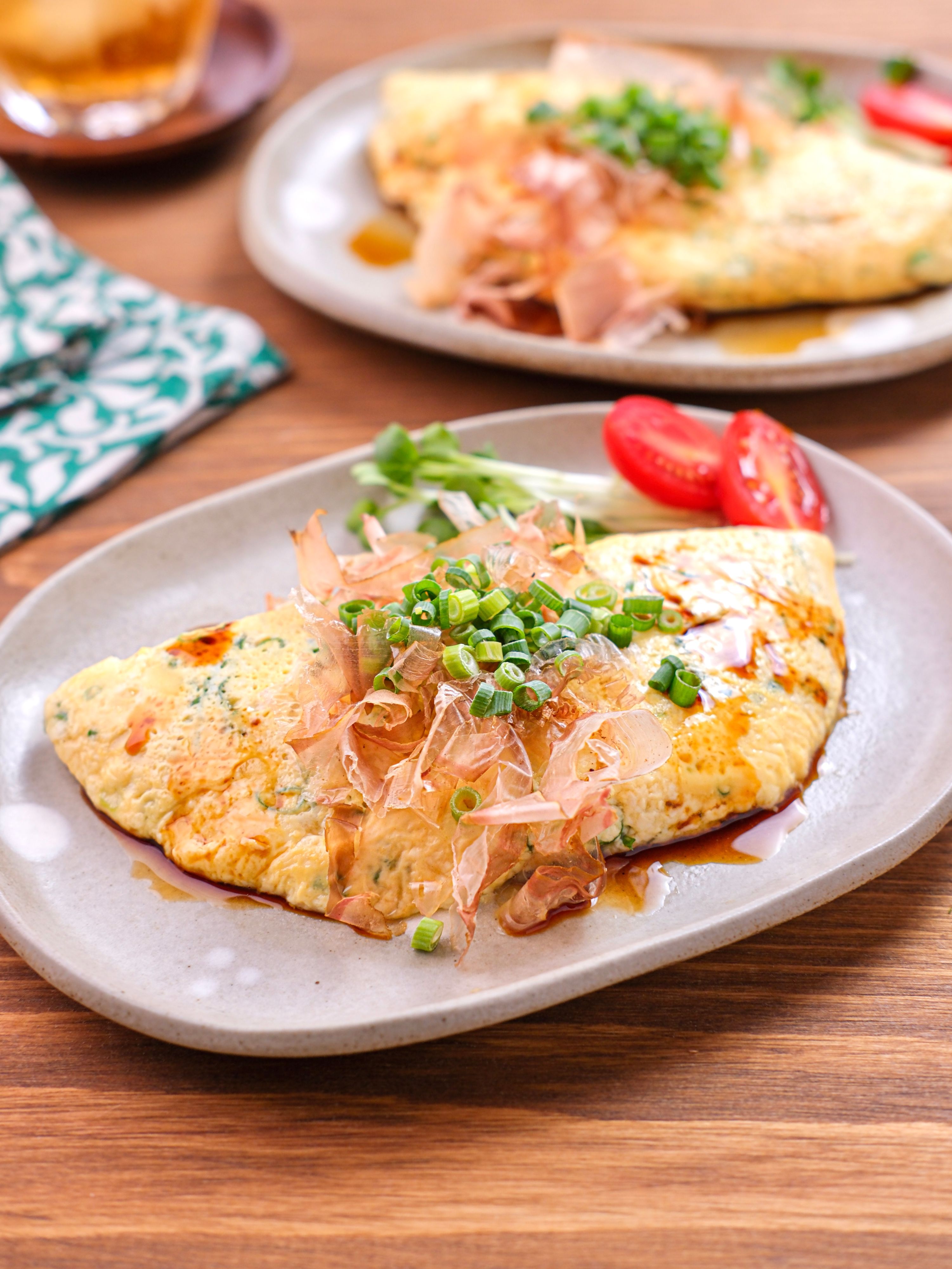 豆腐とねぎの和風オムレツ】レンジでふわふわ茶碗蒸し風♡ | レシピ