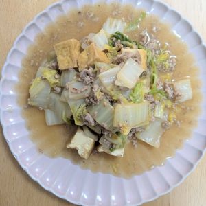 ゆいの作ってみた!投稿(【白菜と厚揚げのそぼろあんかけ】味付け簡単！ぽかぽか温まる♪)