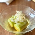 レンジで簡単！【翡翠ナスのだし浸し】