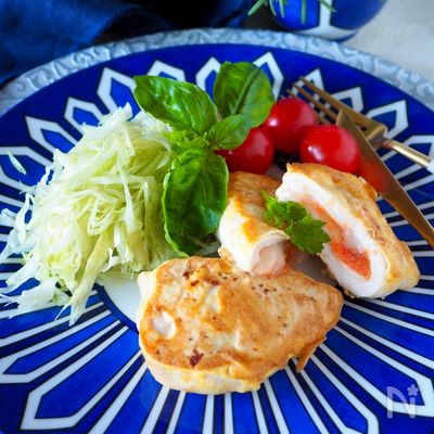 【鶏ささみボリュームおかず】ふわふわとろ〜り明太チーズピカタ
