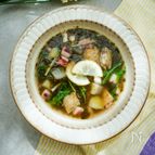 疲労回復やイライラ解消に！茹でイカと海苔のスープ