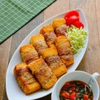 絶品紫蘇トマトだれでいただく♪豚巻き絹揚げソテー