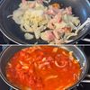 【モッツァレラとバジルのトマトソースパスタ】とろ〜りチーズ♡の工程2